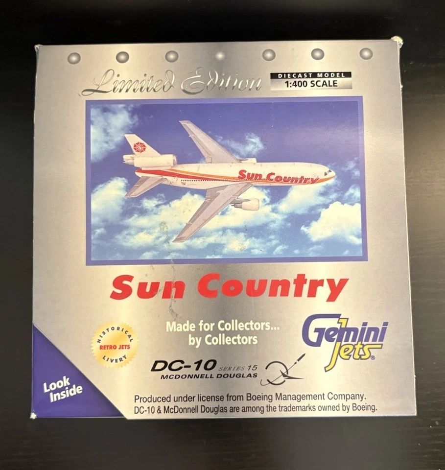 Modelo a escala GeminiJets 1:400 Sun Country McDonnell Douglas DC-10 N154SY GJSCX240 Foto 4 de 4