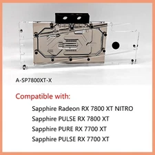 Granzon GPU Water Block For Sapphire Radeon RX 7800 XT NITRO/PULSE RX 7800 XT