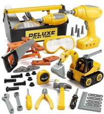 Kids Tool Set with Electric Toy Drill and Tool Box, Construction Toys for 3 Y...