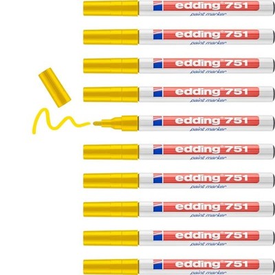 edding 751 paint marker - yellow - 10 pens - round tip 1-2 mm - paint marker for