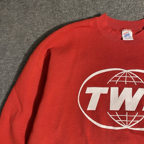 Trans World Airlines Sweatshirt XL Red 80’s Jerzees TWA Vintage Travel Crewneck - Picture 7 of 14