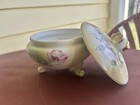 Antique Vintage Nippon Hand Painted Pink Dogwood Powder Dresser Vanity Jar — photo 3
