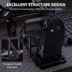 Hottoby Racing Simulator Cockpit Wheel Stand With Gaming Seat Fits Logitech G923