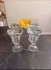 Vintage EUC Set Of 4 Anchor Hocking Tulip 4” Ice Cream Sundae Glass Cups
