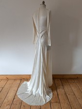 Vintage 30s 40s Ivory Liquid Satin Wedding Dress Excellent Condition Small