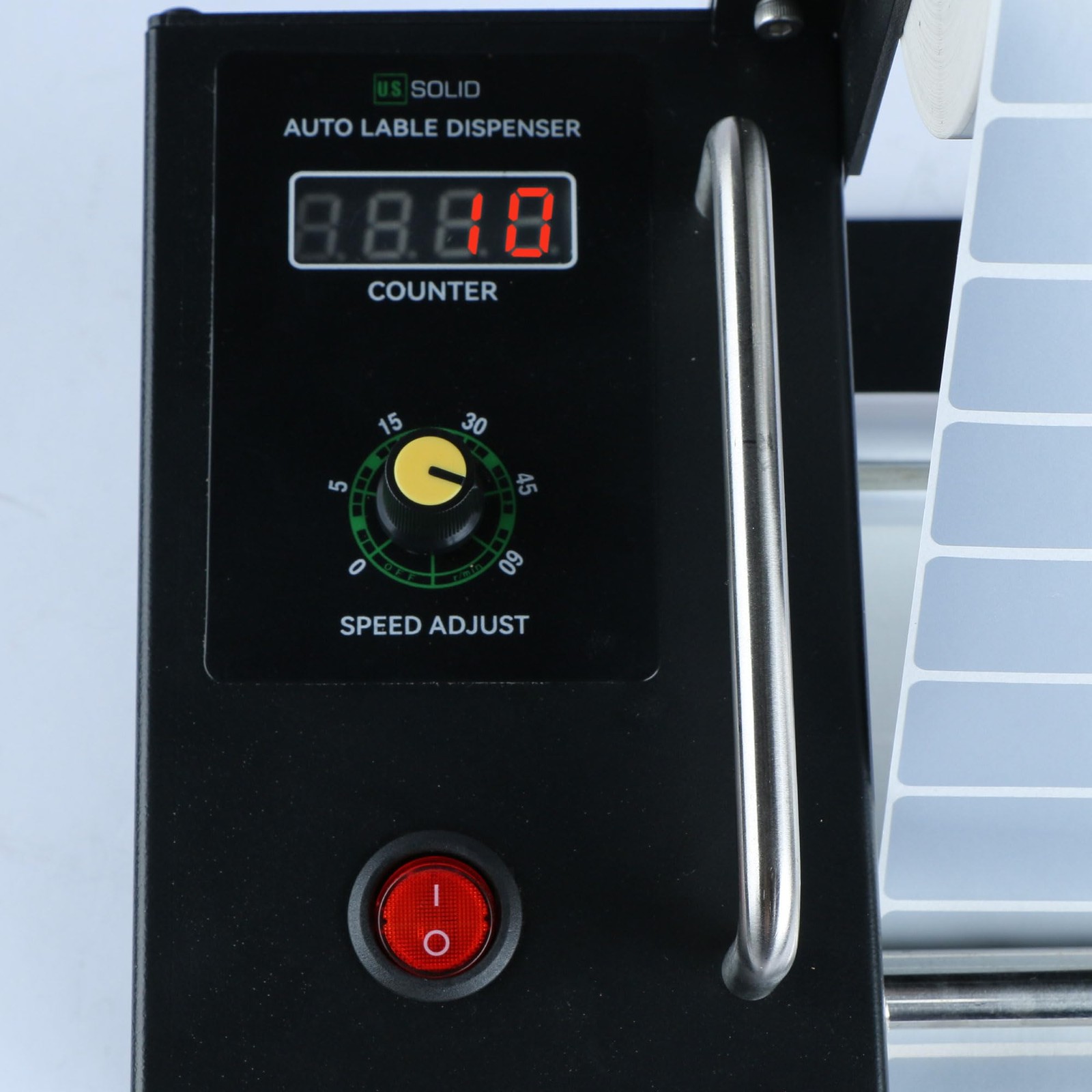 U.S. Solid Automatic Label Dispenser 4.52 in Width Clear Labels Counter
