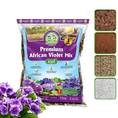 African Violet 4in1 Potting Soil Pre Mixed Ready to Use Quart Size