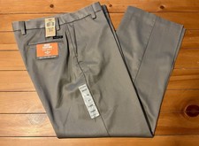 New DOCKERS Classic Fit D3 Never Iron Flat Front Pants Dark Khaki 34x29 NWT