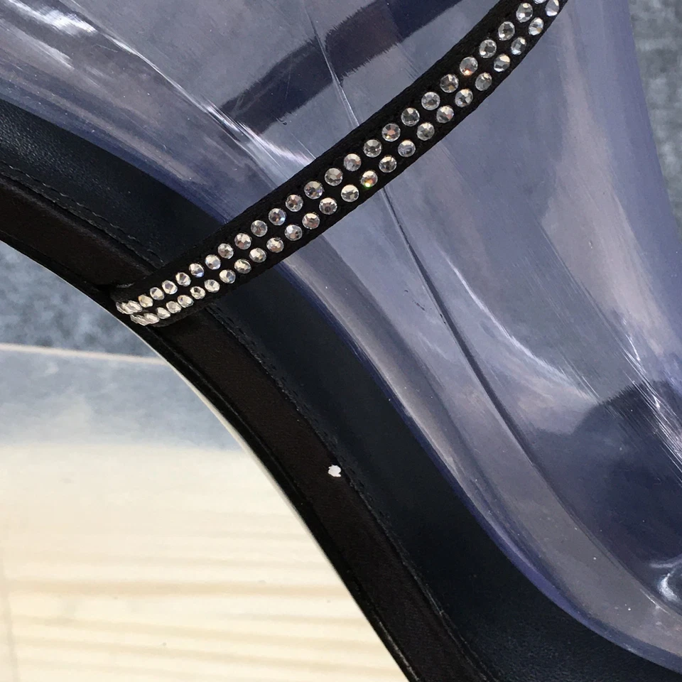 Sandálias Marc Fisher Feminina 9 M Cammile Gladiador Preto Salto Stiletto Casual NOVO - Imagem 4 de 4