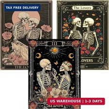 3 Pcs Diamond Art Kits for Adults, 5D Skull Diamond Painting Kits 12x16 In