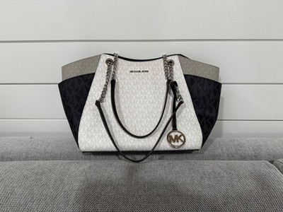 Michael Kors Jet Set Large Color Block Signature Logo Tote Shoulder Bag