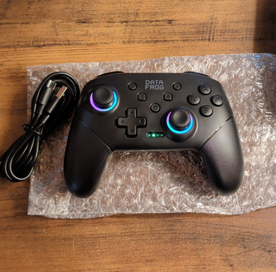 Data Frog S80 Wireless Controller Black RGB LEDs for Switch Lite OLED PC