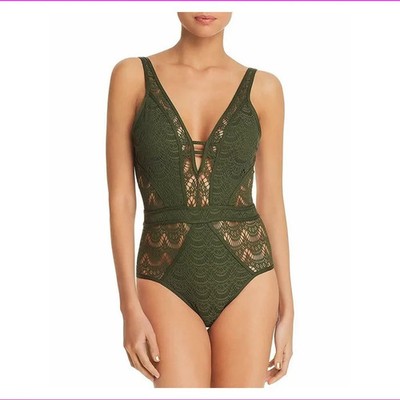 $148 BECCA Rebecca Virtue Color Play One Piece Swimsuit BAY Large yse2323