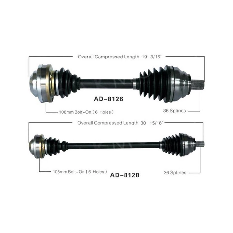 Eje delantero TrakMotive 2 CV para Audi A3 2009-2010 Volkswagen CC 2007-2012 Foto 2 de 4