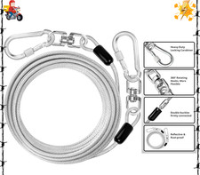 Jenico Dog Tie Out Cable: 15 Ft Dog Lead For Yard Heavy Duty Chain Leash 500 Lbs