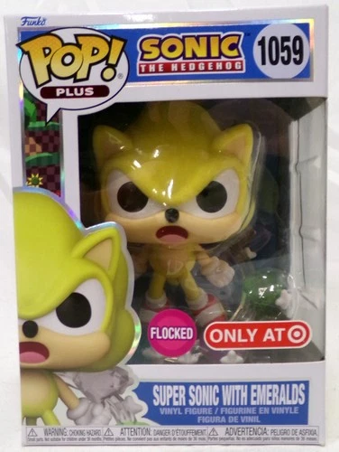 Funko Pop Plus 1059 Super Sonic Emeralds Flocked Target Exclusive Vinyl Figure