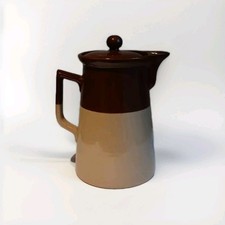 Vintage Bourne Denby Brown & Beige 2 Pint Lidded Coffee Pot Kitchen 