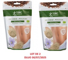 TONIC NATURE Lin Germé Psyllium Lot 2X200 G Végan BIO Régulation Transit 07/2025