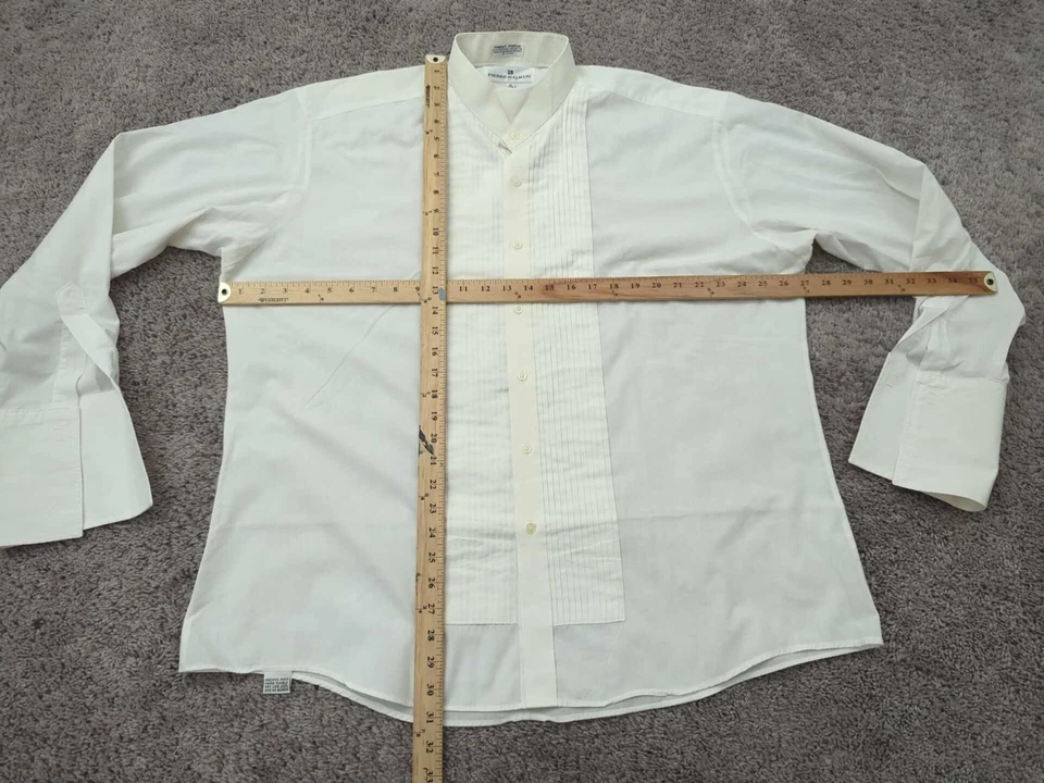 Camisa de vestir vintage Pierre Balmain para hombre 18 blanca abotonada mejor popelina Foto 3 de 4