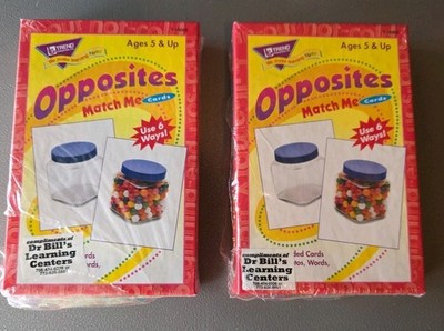2x Trend OPPOSITES MATCH ME CARDS NEW 52 Learning Teaching Aid TWO-SIDED Teach