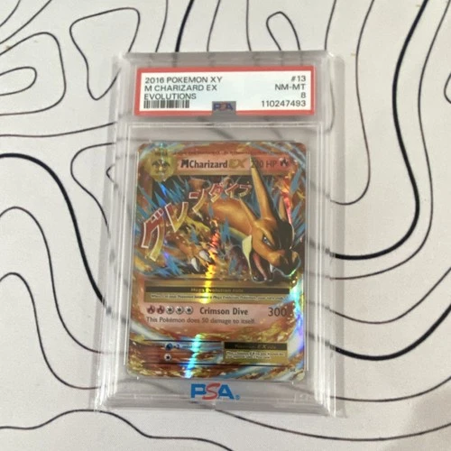 Pokémon M Charizard EX 13/108 Evolutions Full Art Holo Ultra Rare PSA 8
