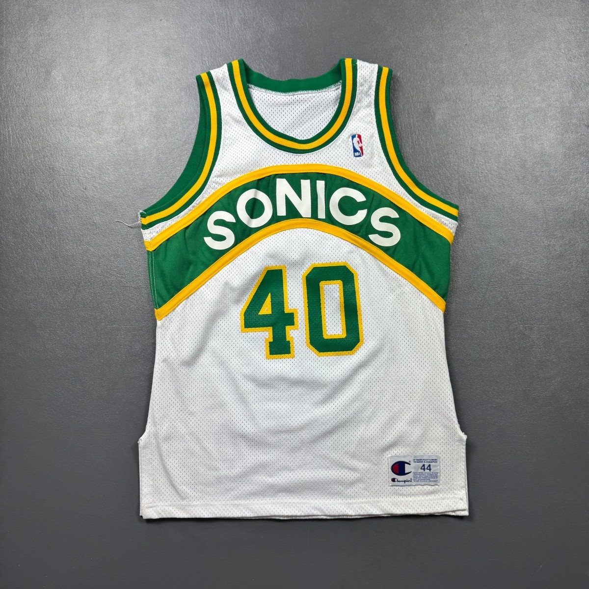 100% Authentic Shawn Kemp Vintage Champion Seattle Sonics Jersey