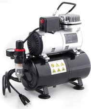 Upgraded Airbrush Single-Piston Oil-free Mini Compressor ABPST08 with Cooling