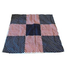 Vintage Red White  Blue Polka-Dot Patterned Scarf 22  Square Japan