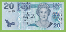 FIJI -  $20 BANKNOTE - QE II Portrait 2007 Issue Last Prefix EB -  UNC - LOOK!!!