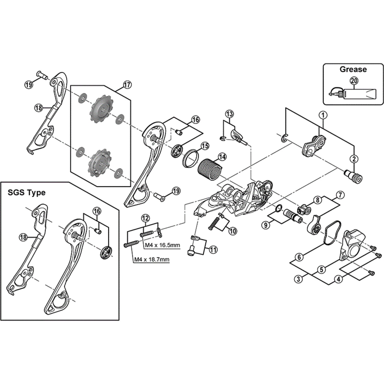 Shimano Spares RD-M950 pulley bolt