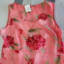 Vtg Expression Pink Floral Maxi Dress Sleeveless Cottagecore Summer Size 10