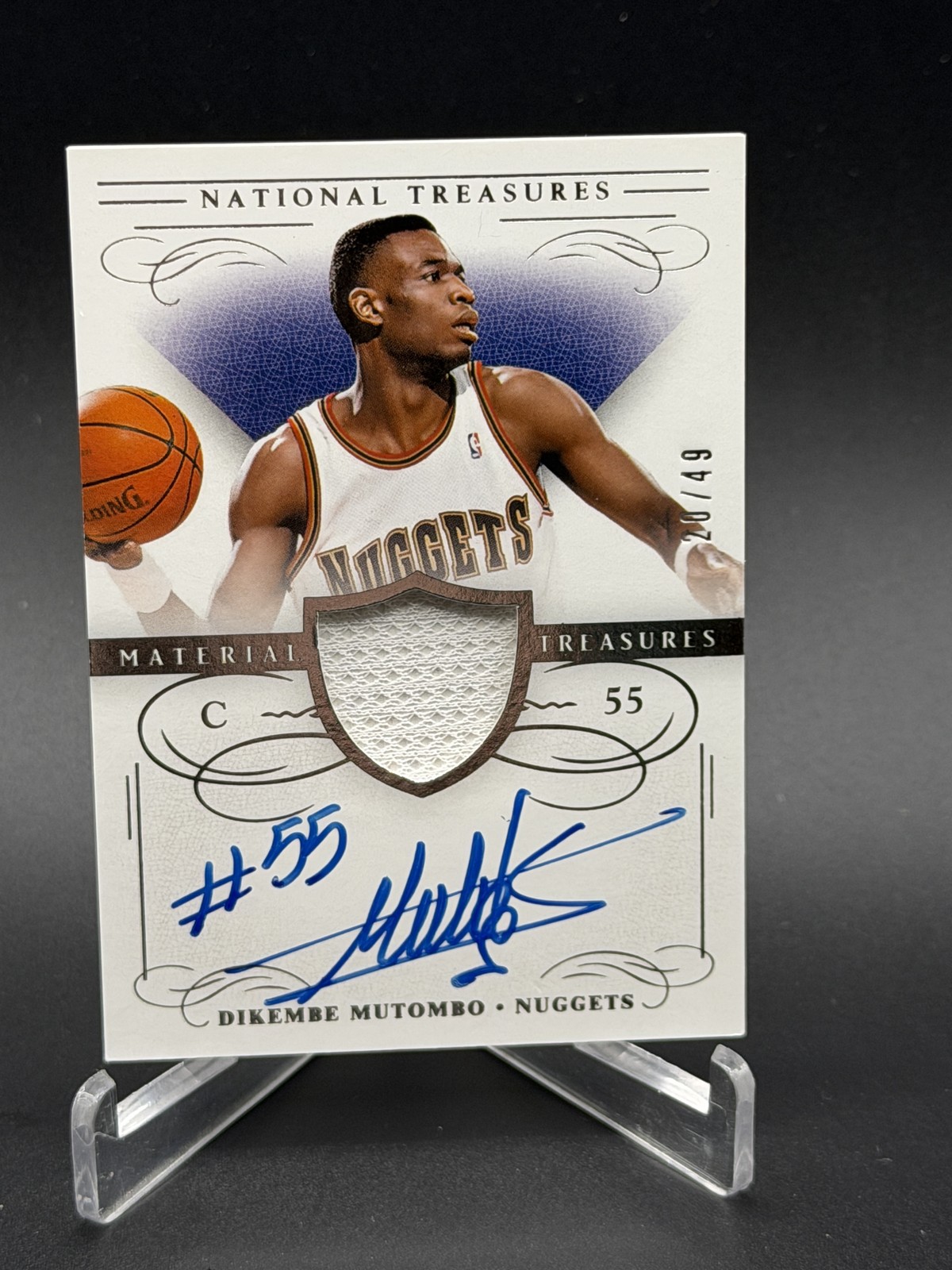 2013-14 National Treasures #MT-DO Dikembe Mutombo Material Signatures /49