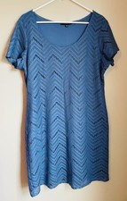 Tiana B. Blue short sleeve chevron lace knit dress. Size: XXL #summerdress