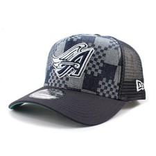New Era Mesh Cap 9FORTY Anaheim Angels MLB A-FRAME DENIM NAVY PATTERN