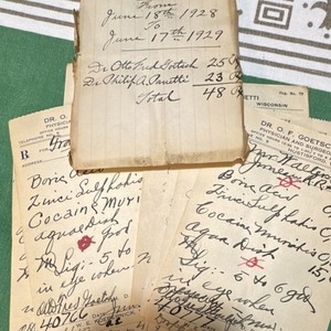 1928-1929 Hustisford WI Narcotic Prescription Papers Drs. Goetsch Panetti