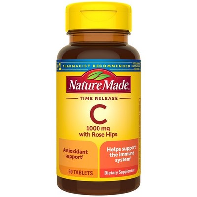 Nature Made Vitamin C 1000mg Time Release Tablets with Rose Hips 60 Count