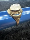 Vintage 925 Sterling Silver Moonstone Ring With Etched Design/ Size 8(146)