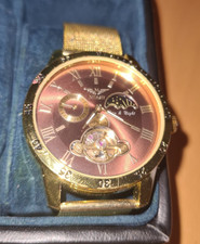 Minoir  Automatic Armbanduhr Herren  Armband Edelstahl Farbe Gold