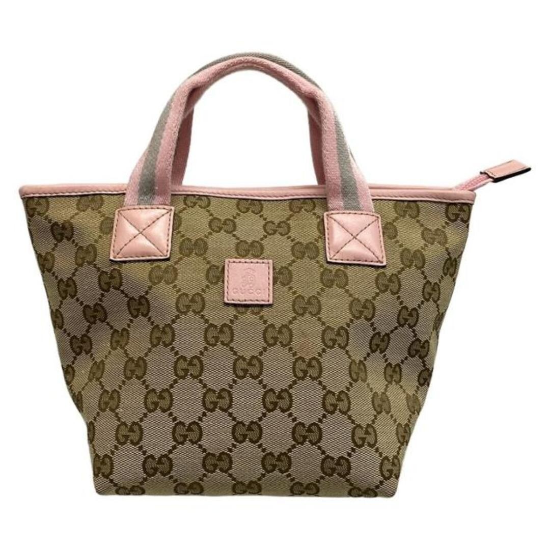 Gucci GG Children's Handbag Beige Pink Brown Leather Used, Sorry No Size