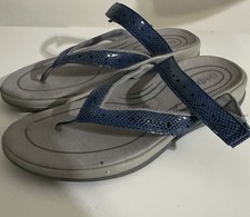 OrthoFeet Women's Gaya Pewter Gray Therapeutic Flip Flops Sandals Size 9.5 W