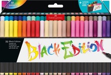 50 Faber-Castell Black Editon Filzstifte mit ...