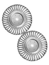 8in Bench Wire Wheel Brush | Knotted Steel Wire 0.023 with 5/8 7/8 Arbors for Be