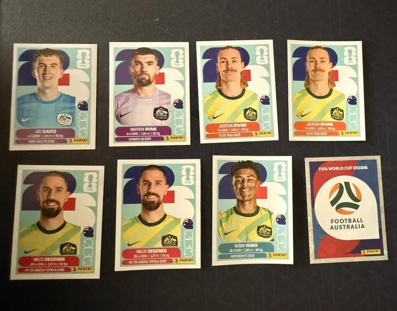 Panini Australia FIFA World Cup 2026 8 Card Lot