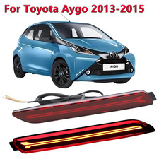 2 PCS Full LED Rear Bumper Reflector Lights Kit For Toyota Aygo 2013-2015