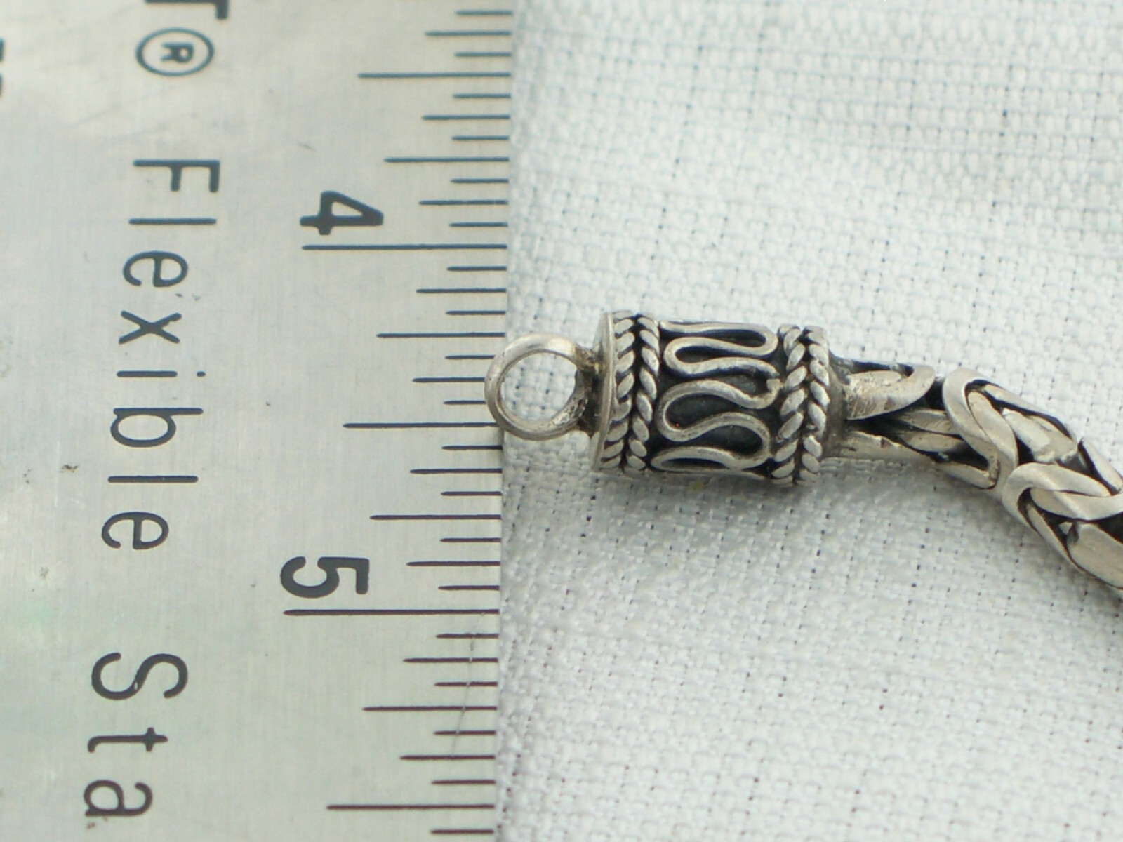 Solid Sterling Silver BALI Byzantine Cable Bracel… - image 6