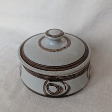 Vintage Abaty stoneware Trinket dish/caserole dish handmade & painted in Wales