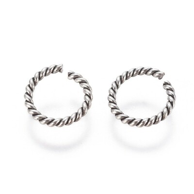 Sterling Silver Jump Ring Open Jump Rings in Antique Silver 10pcs. 6 ...