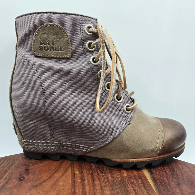 sorel 1964 hidden wedge lace up booties boots