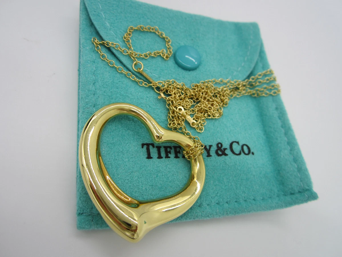 Tiffany Co ELSA PERETTI 18K Yellow Gold Extra Large Open Heart
