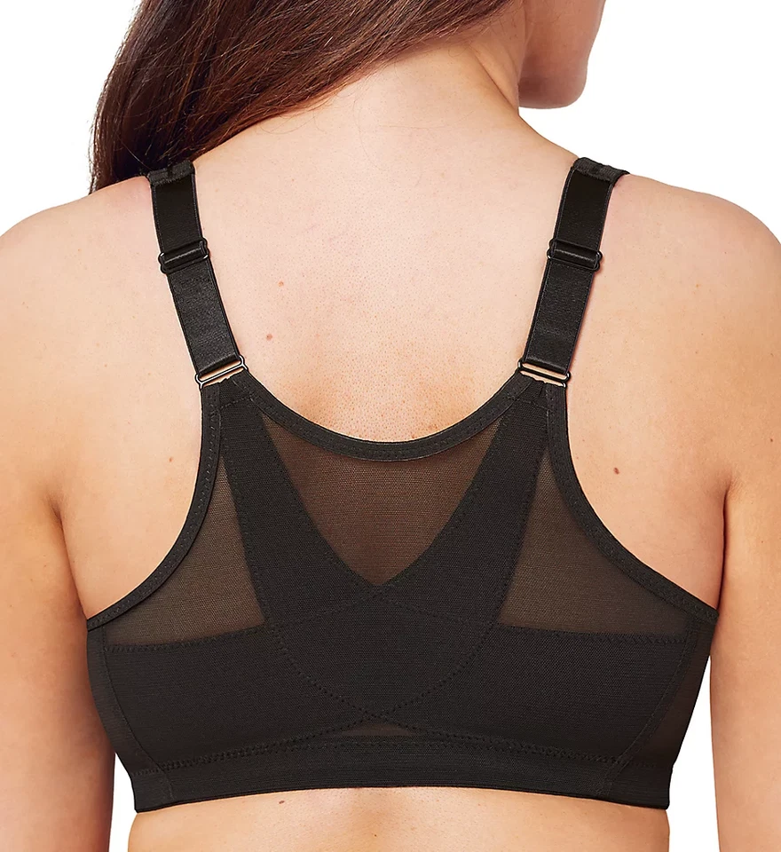 Sujetador Glamorise NEGRO Cierre Frontal Postura Soporte Trasero, US 50DD, UK 50DD Foto 3 de 4